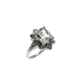 Fit For A Princess - Vintage Sterling Silver Princess Cut Cubic Zirconia Ring (VR1108)