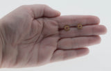 Crimson Flowers - Vintage 14K Gold Natural Ruby Flower Stud Earrings (VE517)
