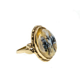 Ancient Revival - Vintage 10K Gold Natural Gold Quartz Agate Ring (VR871)