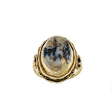 Ancient Revival - Vintage 10K Gold Natural Gold Quartz Agate Ring (VR871)