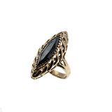 Alaskan Nights - Vintage 10K Gold Marquise Black Alaskan Diamond Ring (VR872)