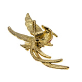 Bird Of Paradise - Vintage Gold Plated Crystal Rhinestone Enamel Bird Brooch (VBR352)