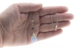 Ethereal Drop - Vintage Signed "Sajen' Sterling Silver Opalite Briolette & Natural Amethyst Pendant & Chain (VP301)