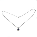 Night Sky - Vintage Platinum Sapphire & Diamond Pendant And 10K White Gold Chain (VP197)