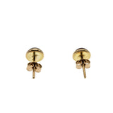 Vampire Bite - Vintage English 9K Gold Natural Garnet Cabochon Stud Earrings (VE529)