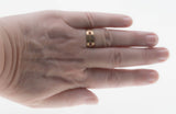 Petite Point  - Victorian Circa 1890 14K Gold Natural Garnet  & Seed Pearl Engraved Gypsy Ring (VICR185)