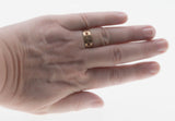 Petite Point  - Victorian Circa 1890 14K Gold Natural Garnet  & Seed Pearl Engraved Gypsy Ring (VICR185)