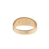 Petite Point  - Victorian Circa 1890 14K Gold Natural Garnet  & Seed Pearl Engraved Gypsy Ring (VICR185)