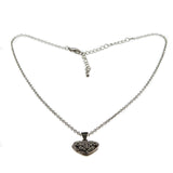 Beloved - Vintage Sterling Silver Rose Cut Marcasite Heart Locket Pendant & Chain (VP199)