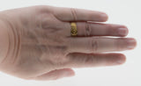 On This Day In 1894 - Victorian English 18K Gold Carved 'Forget Me Knot & Foliage' Buckle Band Ring (VICR186)