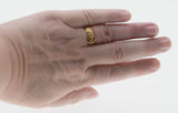 On This Day In 1894 - Victorian English 18K Gold Carved 'Forget Me Knot & Foliage' Buckle Band Ring (VICR186)