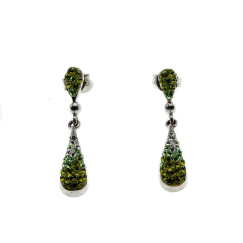 Ombré - Estate Sterling Silver Austrian Swarovski Crystal Rhinestone Dangly Earrings (EE223)