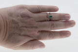 Rain Forest - Vintage Platinum Natural Shaped Pear Emerald  & Diamond Cluster Ring (VR1116)