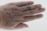 Rain Forest - Vintage Platinum Natural Shaped Pear Emerald  & Diamond Cluster Ring (VR1116)