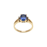 French Lavender - Vintage 14K Gold Natural Tanzanite & Diamond Ring (VR1117)