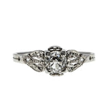 Exquisite Proposal - Edwardian French Platinum Natural 'Old European Cut' & 'Rose Cut' Diamond Engagement Ring (EDR103)