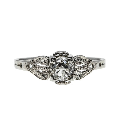 Exquisite Proposal - Edwardian French Platinum Natural 'Old European Cut' & 'Rose Cut' Diamond Engagement Ring (EDR103)