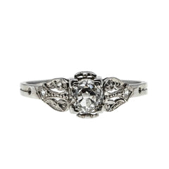 Exquisite Proposal - Edwardian French Platinum Natural 'Old European Cut' & 'Rose Cut' Diamond Engagement Ring (EDR103)
