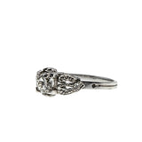 Exquisite Proposal - Edwardian French Platinum Natural 'Old European Cut' & 'Rose Cut' Diamond Engagement Ring (EDR103)