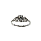 Exquisite Proposal - Edwardian French Platinum Natural 'Old European Cut' & 'Rose Cut' Diamond Engagement Ring (EDR103)