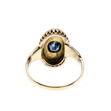 Lovingly Restored - Edwardian English 15K/9K Natural Sapphire & Pearl Navette RIng (EDR104)