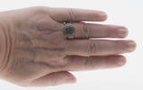 Metropolis - Vintage Sterling Silver Natural Green Diamond Braided Ring (VR1118)