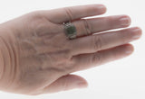 Metropolis - Vintage Sterling Silver Natural Green Diamond Braided Ring (VR1118)