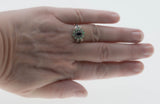 Indigo & Colour - Estate Sterling Silver Sapphire & Opal Cluster Ring (ER443)