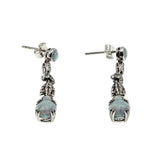 Foliage & Colour - Estate Sterling Silver Opal Dangly Earrings (EE241)