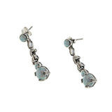 Foliage & Colour - Estate Sterling Silver Opal Dangly Earrings (EE241)