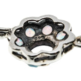 Clusters Of Colour - Estate Sterling Silver Opal Daisy Flower Dangly Earrings (EE242)