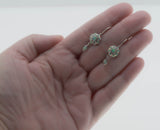 Clusters Of Colour - Estate Sterling Silver Opal Daisy Flower Dangly Earrings (EE242)