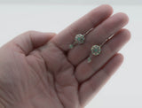 Clusters Of Colour - Estate Sterling Silver Opal Daisy Flower Dangly Earrings (EE242)