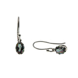 Mystique - Estate Sterling Silver Natural Mystic Topaz Dangly Earrings (EE244)
