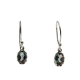 Mystique - Estate Sterling Silver Natural Mystic Topaz Dangly Earrings (EE244)