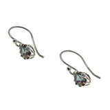 Mystique - Estate Sterling Silver Natural Mystic Topaz Dangly Earrings (EE244)