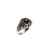 Edwardian Revival - Estate Sterling Silver Natural Garnet Filigree Ring (ER445)