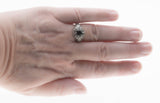 Edwardian Revival - Estate Sterling Silver Natural Garnet Filigree Ring (ER445)