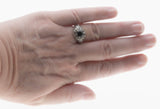 Edwardian Revival - Estate Sterling Silver Natural Garnet Filigree Ring (ER445)