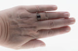 Vibrance & Lace  - Estate Sterling Silver Natural Emerald Cut Garnet Filigree Ring (ER446)