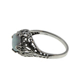Dream In Colour - Estate Sterling Silver Opal Filigree Ring (ER448)