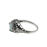 Dream In Colour - Estate Sterling Silver Opal Filigree Ring (ER448)
