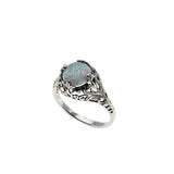Dream In Colour - Estate Sterling Silver Opal Filigree Ring (ER448)
