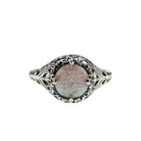 Dream In Colour - Estate Sterling Silver Opal Filigree Ring (ER448)