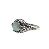 Dream In Colour - Estate Sterling Silver Opal Filigree Ring (ER448)