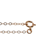 Pink Promenade - Edwardian Art Nouveau English 9K Rose Gold Pink Sapphire Paste Flower & Foliage Lavalier Pendant & 14K Rose Gold Fill Chain (EDP036)