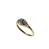 Diamond Delight - Vintage Signed 'Bridal Wreath' 18k Yellow & 14K White Gold Diamond 'Forget Me Knot' Milgrain Engagement Ring (VR1119)