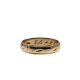 On This Day In 1947 - Vintage 10K Gold Engraved Milgrain Wedding Band Ring (VR1120)