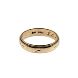 On This Day In 1947 - Vintage 10K Gold Engraved Milgrain Wedding Band Ring (VR1120)