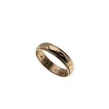On This Day In 1947 - Vintage 10K Gold Engraved Milgrain Wedding Band Ring (VR1120)